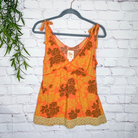 Anthropologie Tops - 🚫sold🚫 C Keer Anthro orange boho tie shoulder